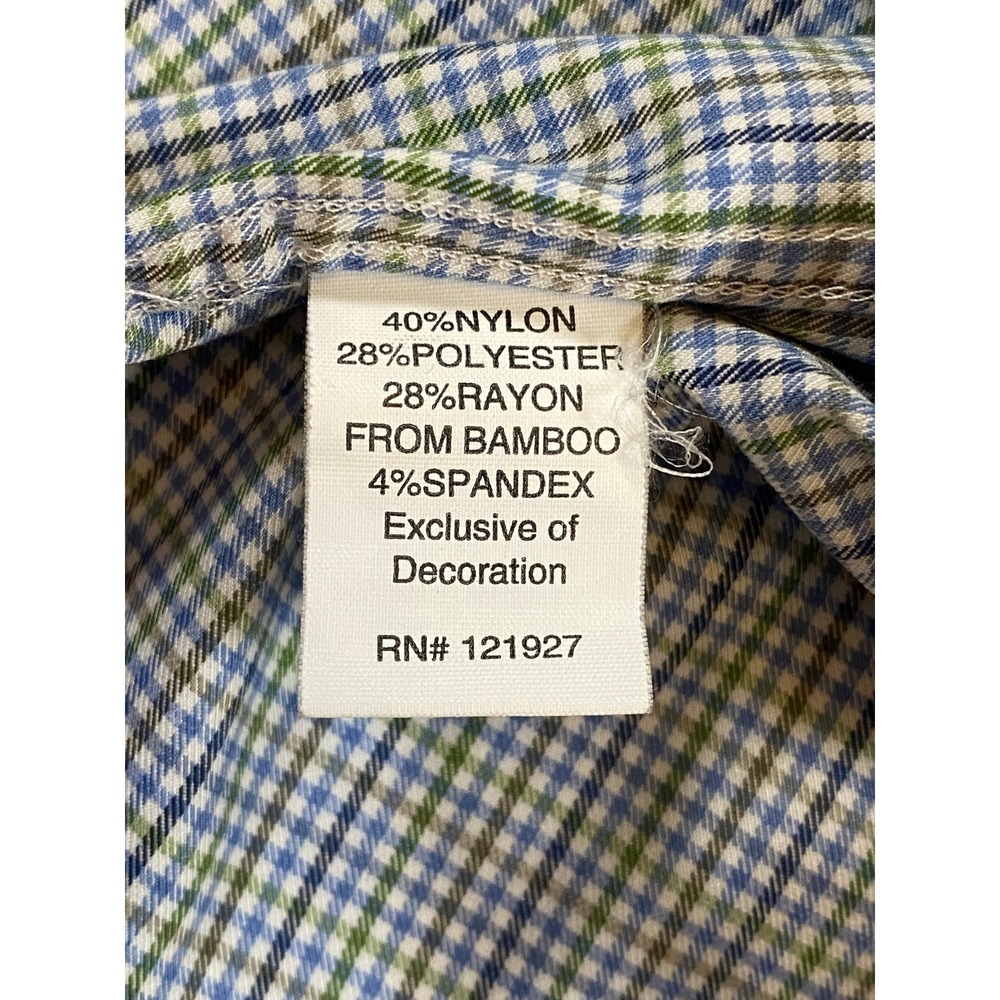 Johnnie O Prep Performance Plaid Button Down Shirt Men's XXL Long Sleeve - Picture 6 of 11